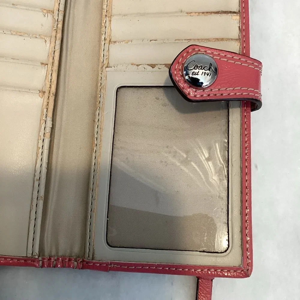 Coach Wallet Canvas Jacquard Signature Logo Slim Snap Wallet